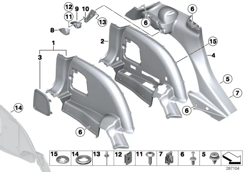 BMW Deckel Seitenverkleidung rechts R60 51479804910 - MINI R60