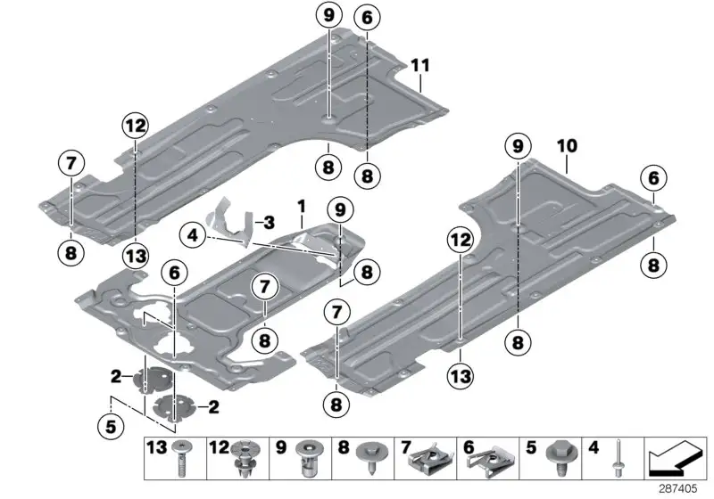 BMW Unterbodenverkleidung rechts F06 51757276182 - 6er F06