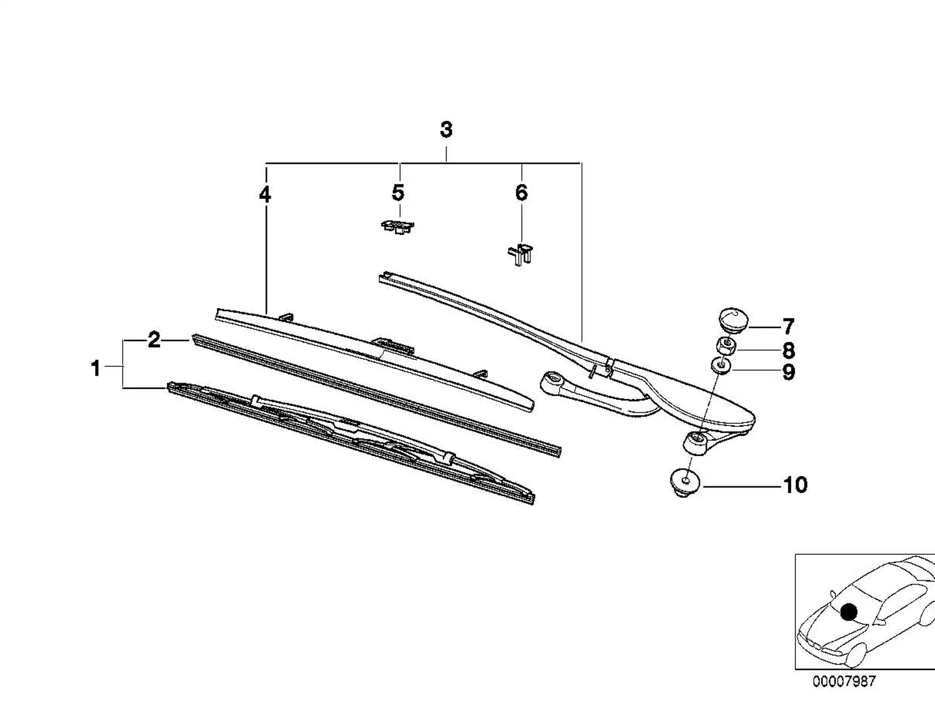 BMW Spoiler Wischblatt rechts E39 61618162983