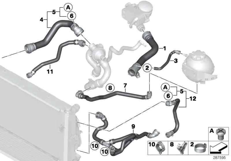 BMW Kühlmittelschlauch F20 F21 F30 F31 F32 F33 F34 F36 1712759683