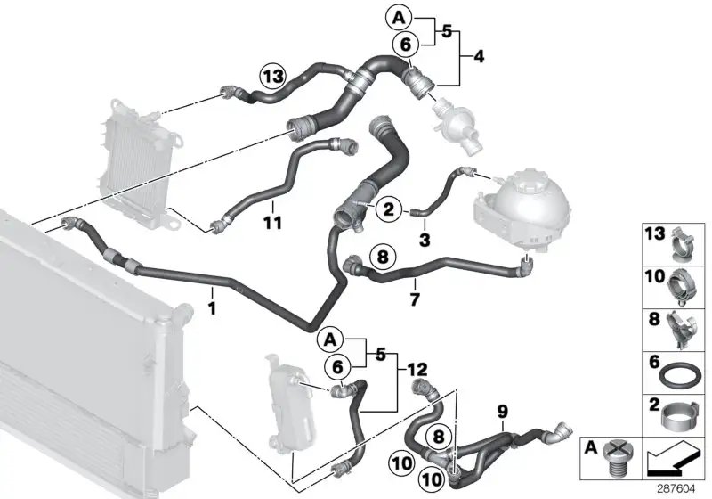 BMW Kühlmittelschlauch F31 F32 F33 F34 17127619256