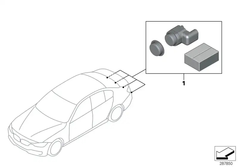 BMW Satz Aufnahme PDC-/PMA-Sensor hinten F30 51127445146