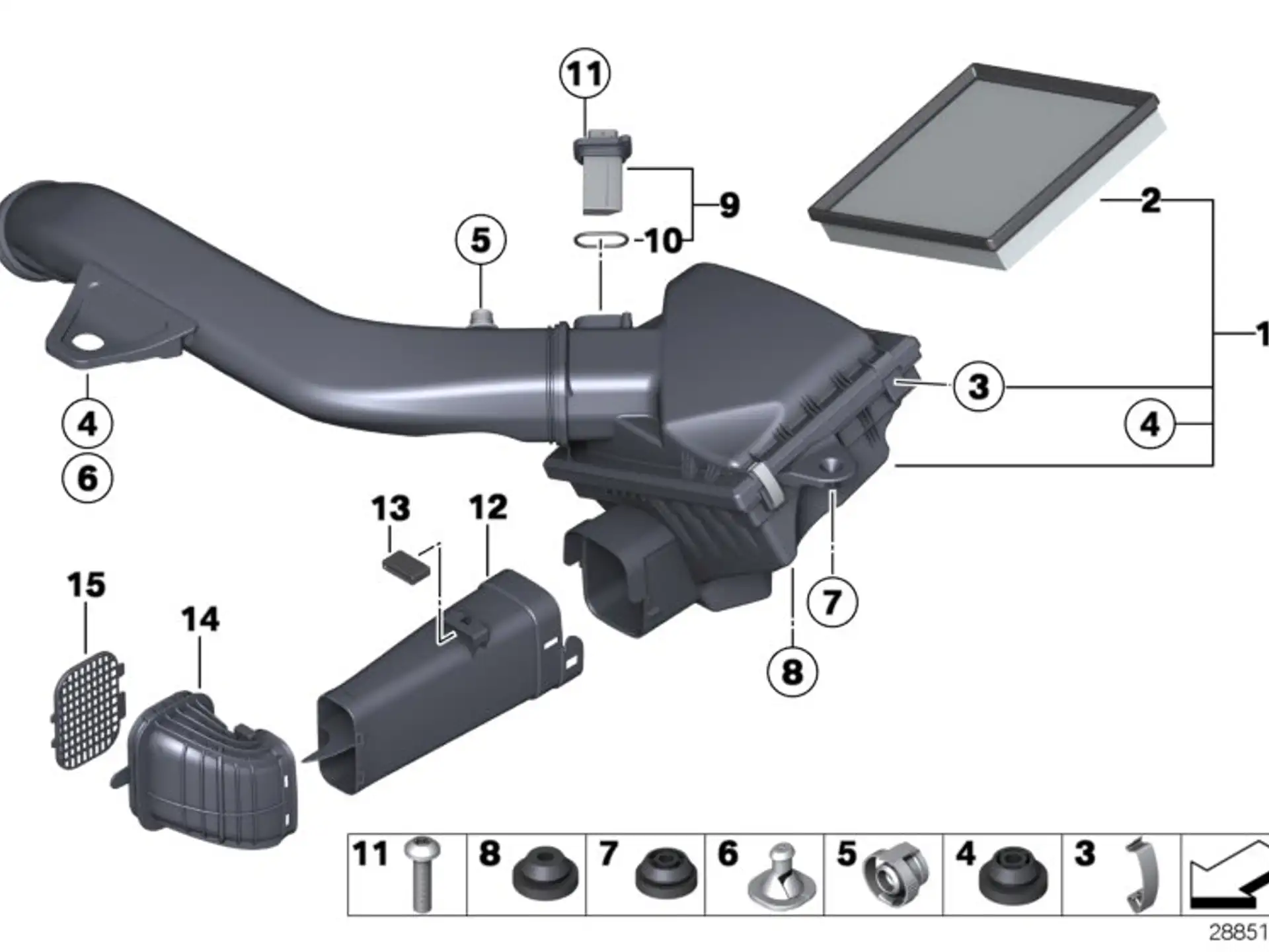 BMW Luftkanal F20 F21 F22 F23 F30 F31 F32 F33 F34 F36 F80 F82 F83 F87 F87N 13717613157