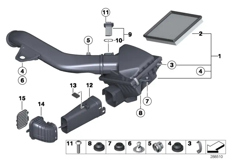 BMW Ansauggeräuschdämpfer F87 F87N 13717857606 - 2er F87, 2er F87