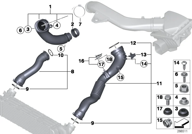 BMW Reinluftrohr F20 F21 F22 F23 F31 F32 F33 F34 F36 F87 F87N 13717602651