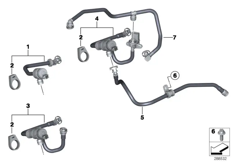 BMW Tankentlüftungsventil mit Leitung E70 E71 F01 F02 F06 F07 F10