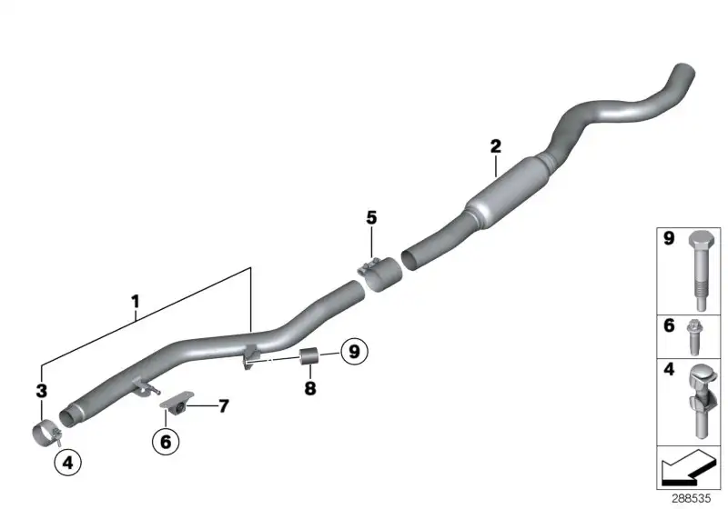 BMW Mittelschalldämpfer 18307627144 - Bildposition 02