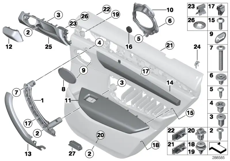 BMW Klammer Lautsprecherabdeckung E70 E71 E72 F07 F25 F26 F97 F98