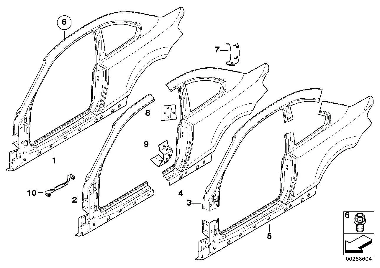 BMW Seitenwand hinten rechts E82 41008052628