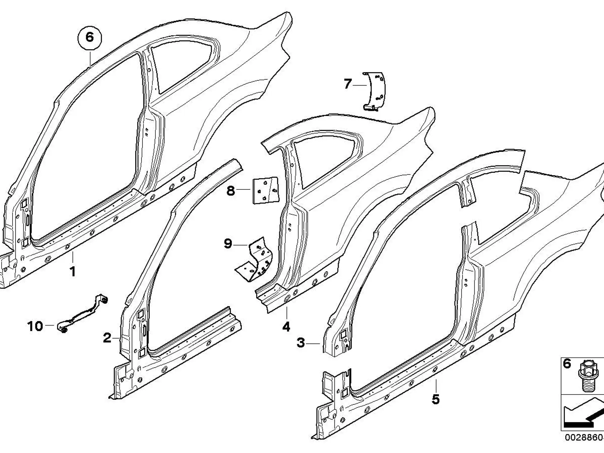 BMW Seitenwand hinten rechts E82 41008052628