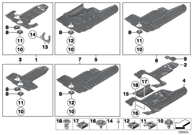 BMW Deckel Unterbodenverkleidung F01 F02 F06 F07 F10 F11 F12 F13 51757209541
