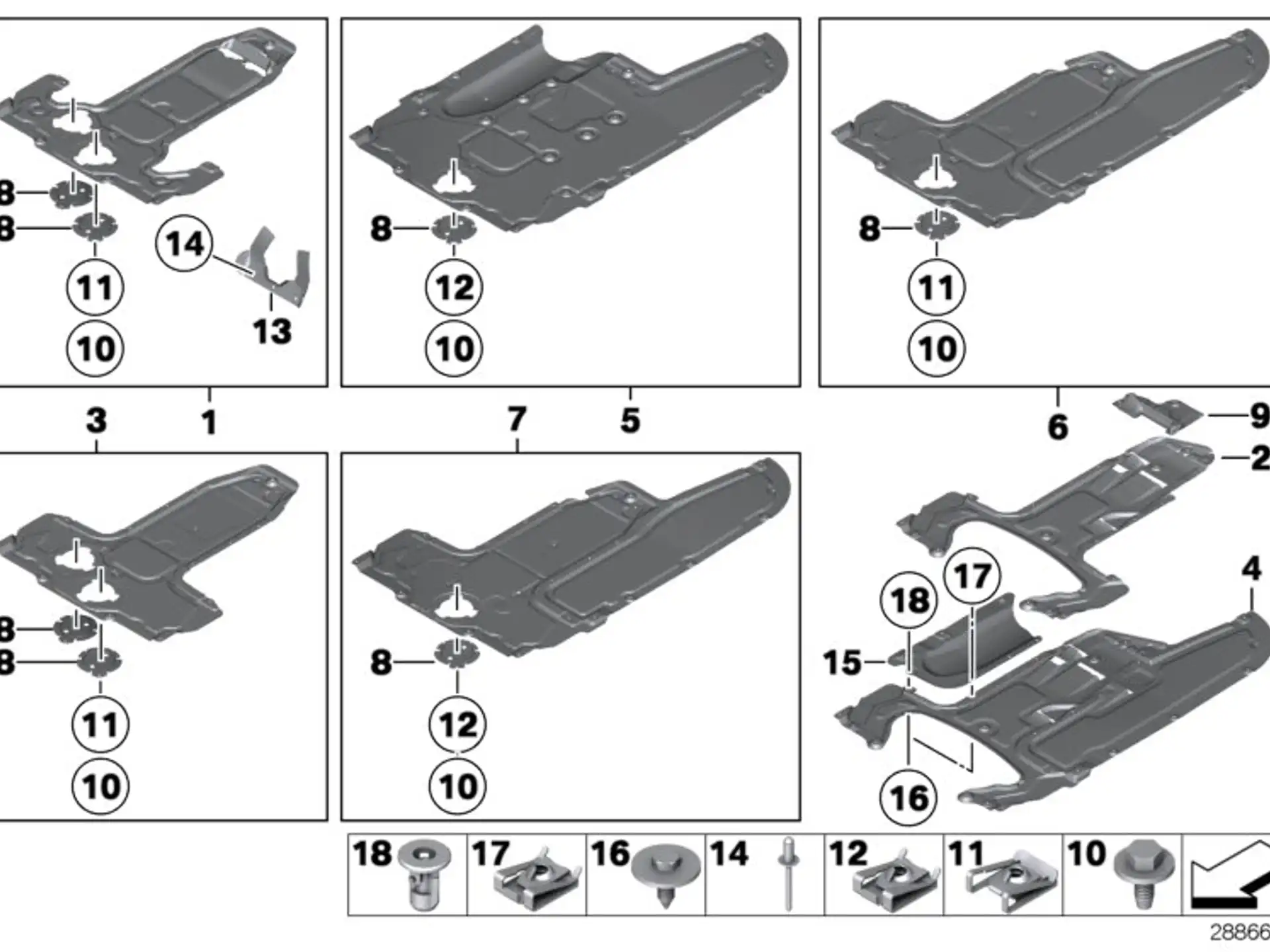 BMW Deckel Unterbodenverkleidung F01 F02 F06 F07 F10 F11 F12 F13 51757209541