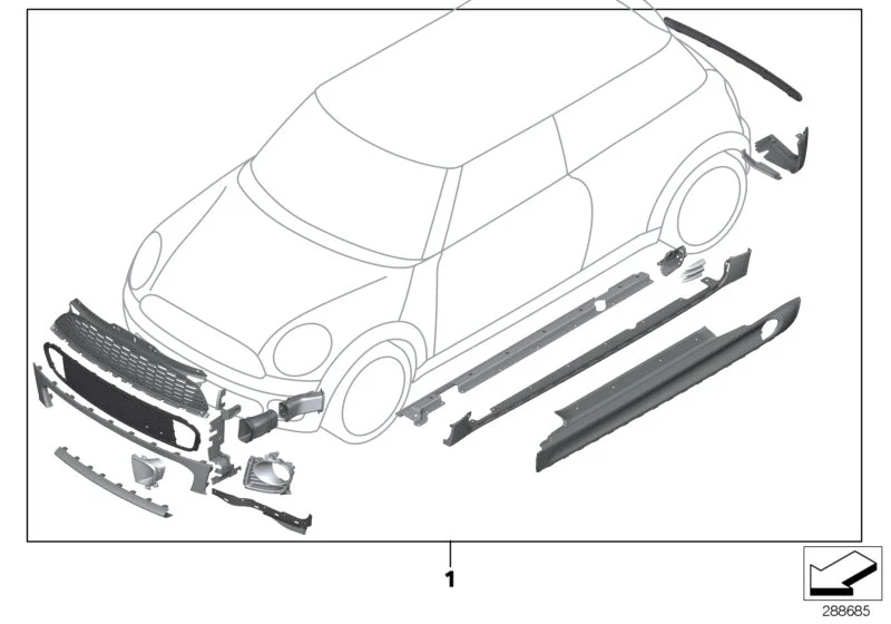 BMW Spoiler R55 R56 R57 51117283330
