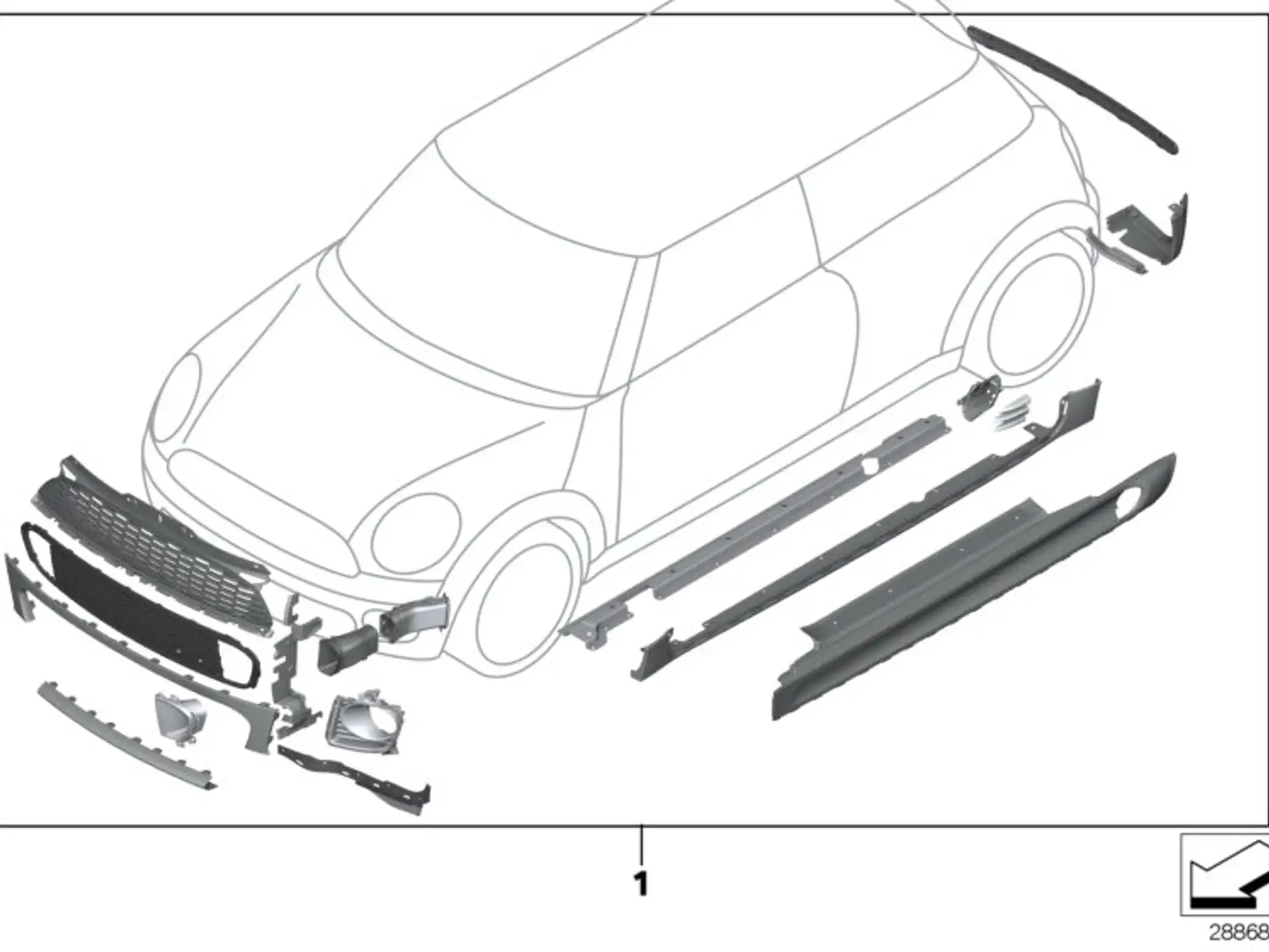 BMW Spoiler R55 R56 R57 51117283330