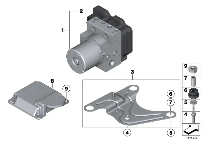 BMW Hydroaggregat DSC F01 F02 F06 F07 F10 F11 F12 F13 34516876912