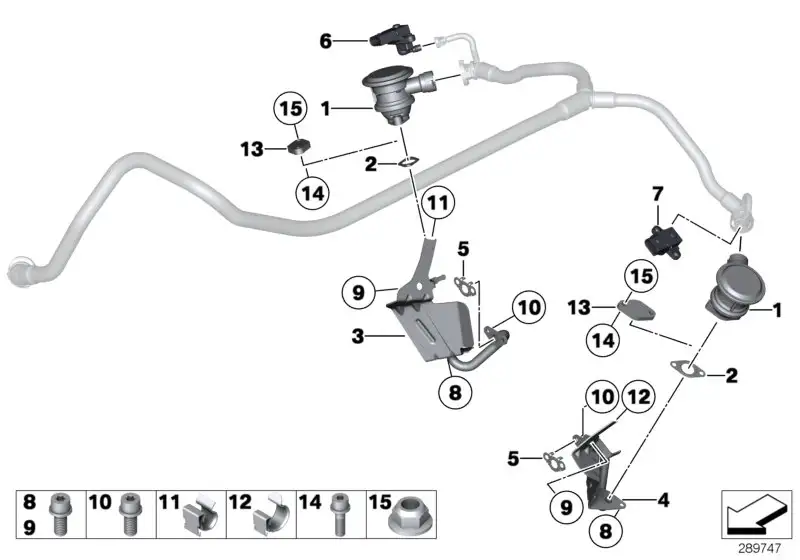 BMW Sensor Differenzdruck F01 F02 11727574306