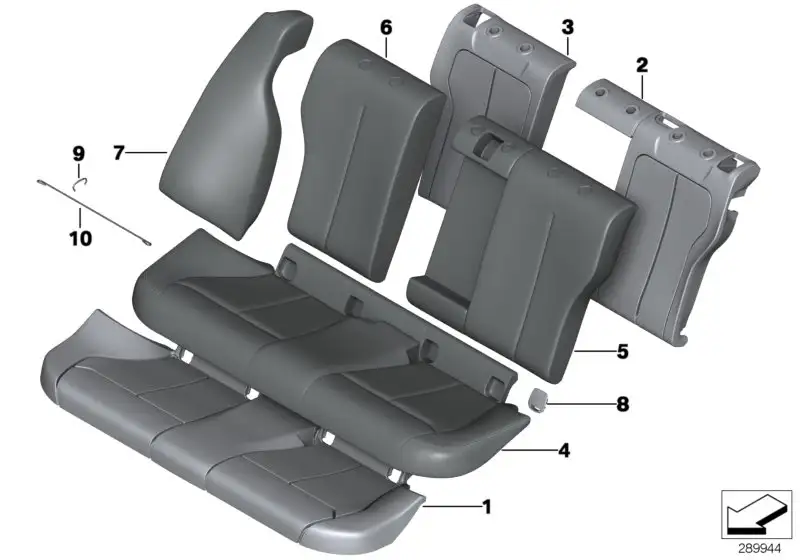 BMW Seitenteil Leder rechts F31 52207846558 - Bildposition 07