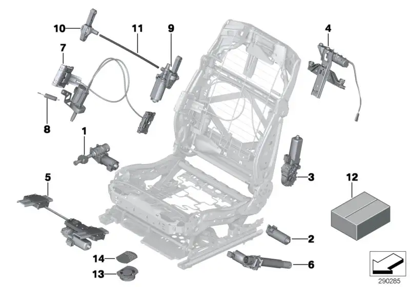 BMW Antrieb Sitzneigungsverstell. li. Memory F01 F02 F04 F07 F10