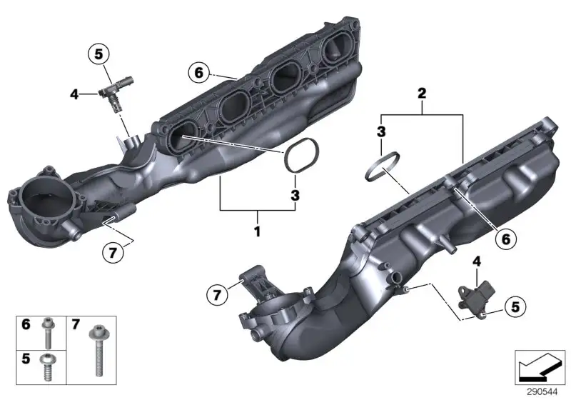 BMW Sauganlage F01 F02 F06 F07 F10 F11 F12 F13 F15 F16 F85 F86 11