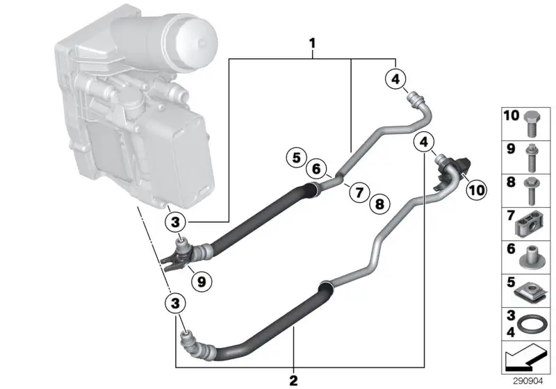 BMW Getriebeölkühlerleitung Vorlauf 17227823998 - 5er, 7er, X5, X