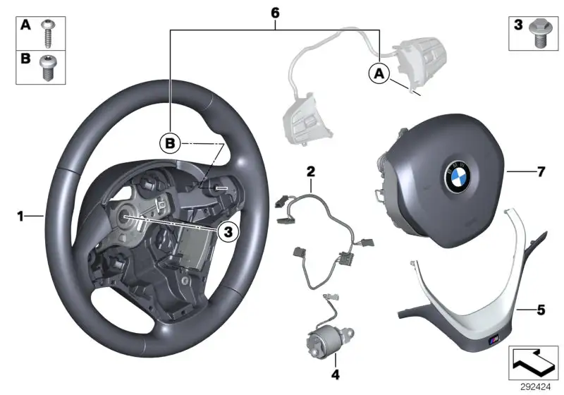 BMW Abdeckung M Lenkrad schw/Perlglanz Chrom F20 F21 32307845876