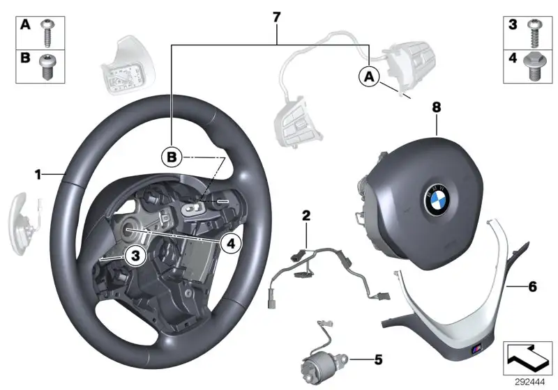 BMW M Sportlenkrad Leder Schaltwippen F20 F21 F30 F31 F32 F34 F36
