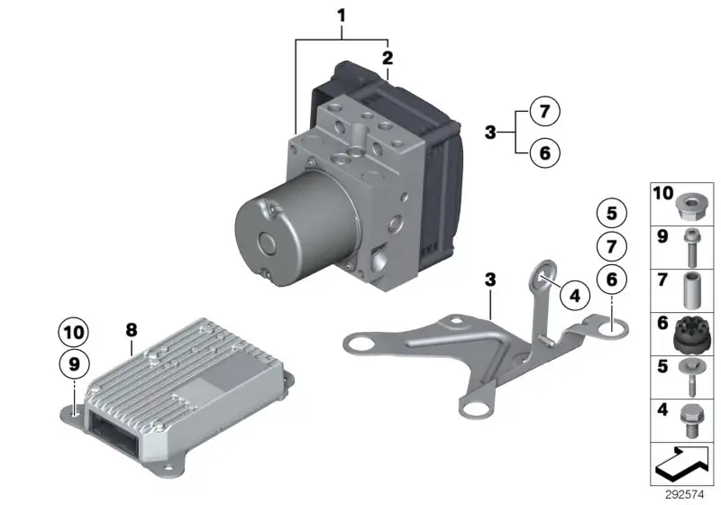 BMW Hydroaggregat DSC F10 F11 F12 F13 34516852809 - 5er F10, 5er