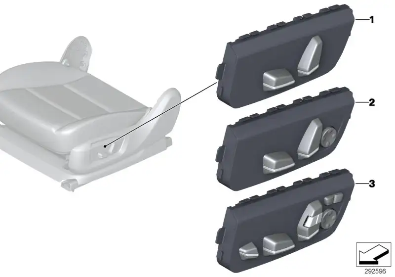 BMW Schalter Sitzverstellung rechts F01 F02 F07 F10 F11 613192748