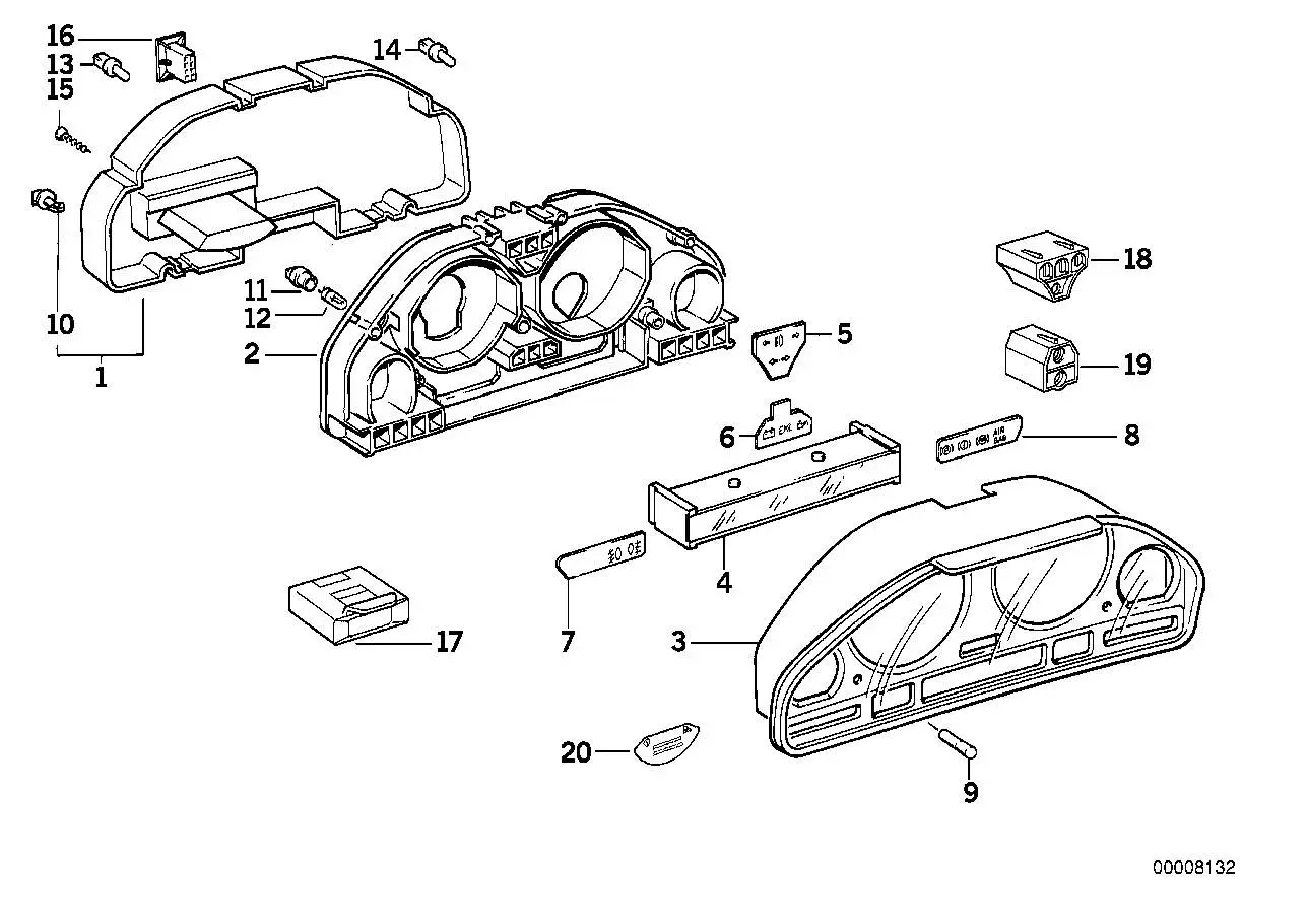 BMW Instrumententräger E34 62111391918