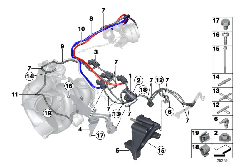 BMW Verteilerstück E60 E61 E70 E71 F01 F02 F10 F11 F15 F16 116577