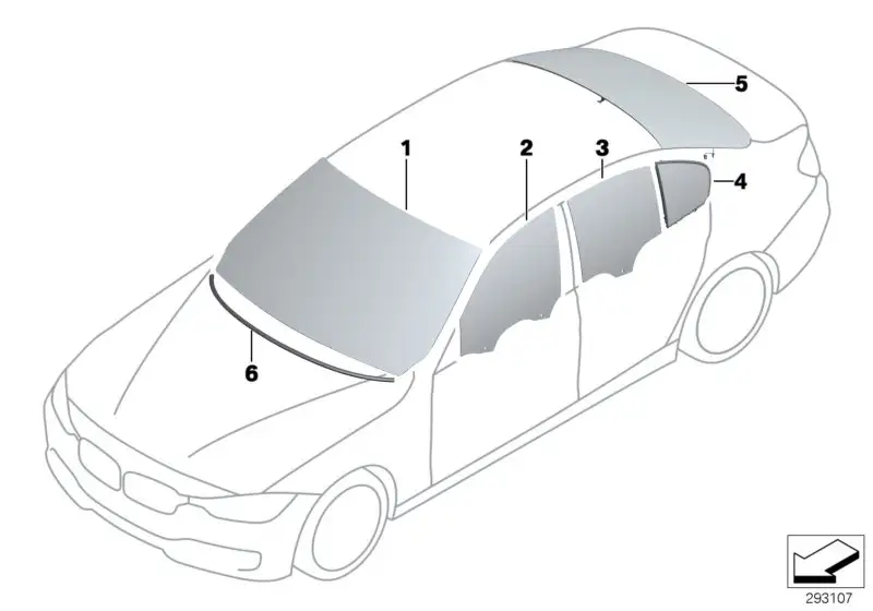 BMW Frontscheibe grün 51317258055