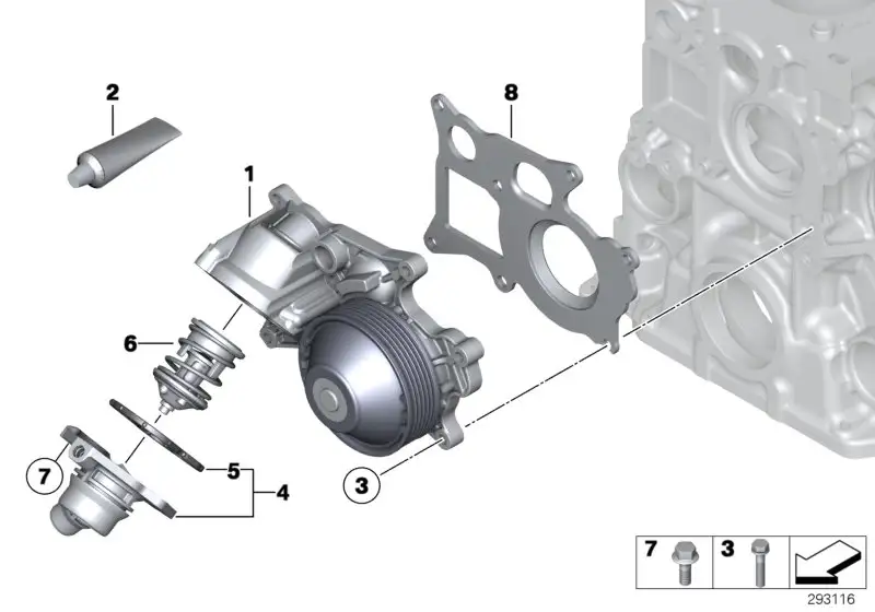 BMW Kühlmittelpumpe mechanisch E84 E90 E91 E92 E93 F07 F10 F11 F1