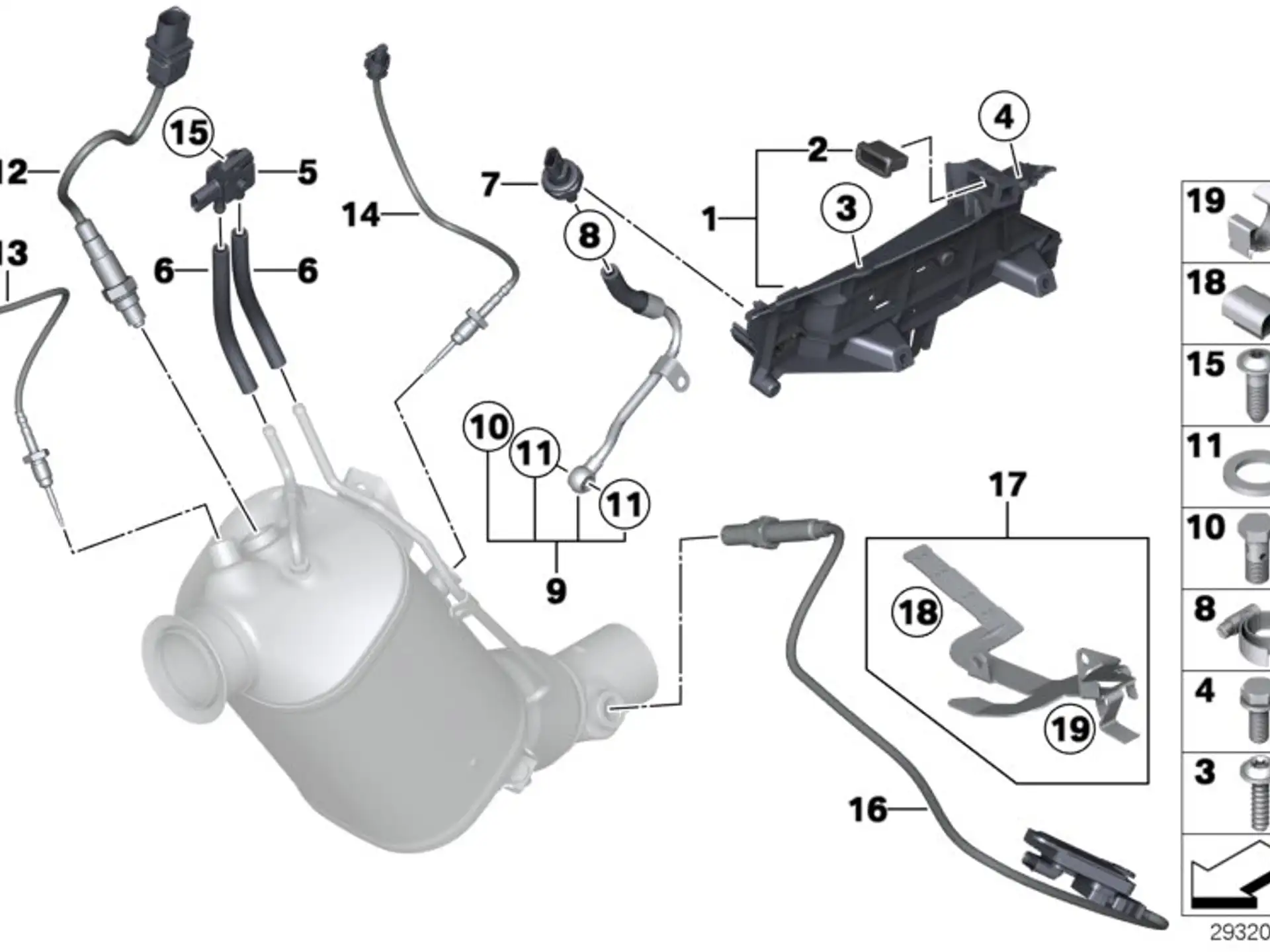 BMW Sensor Abgasdruck E84 E90 E91 E92 E93 F01 F02 F06 F07 F10 F11 F12 F13 F15 F16 F20 F21 F22 F25 F26 F30 F31 F32 F33 F34 F36 13628507634