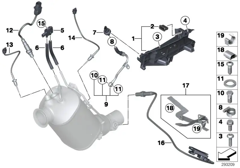 BMW Sensor Abgasdruck E84 E90 E91 E92 E93 F01 F02 F06 F07 F10 F11