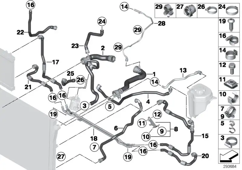 BMW Kühlmittelschlauch E70 E71 F15 F16 17127823892 - X5 E70, X5 F