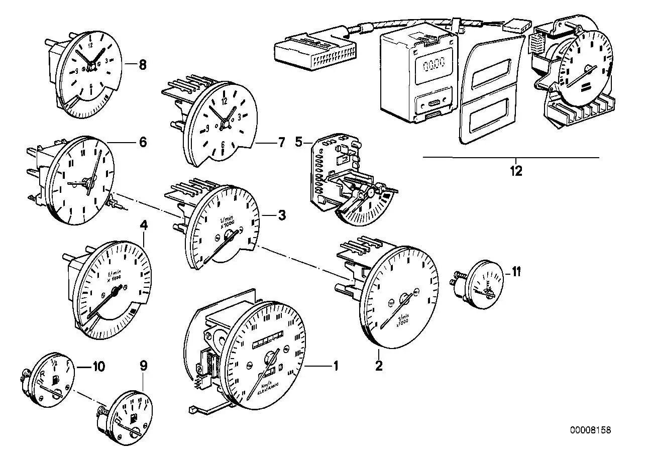 BMW Drehzahlmesser E30 62131380585