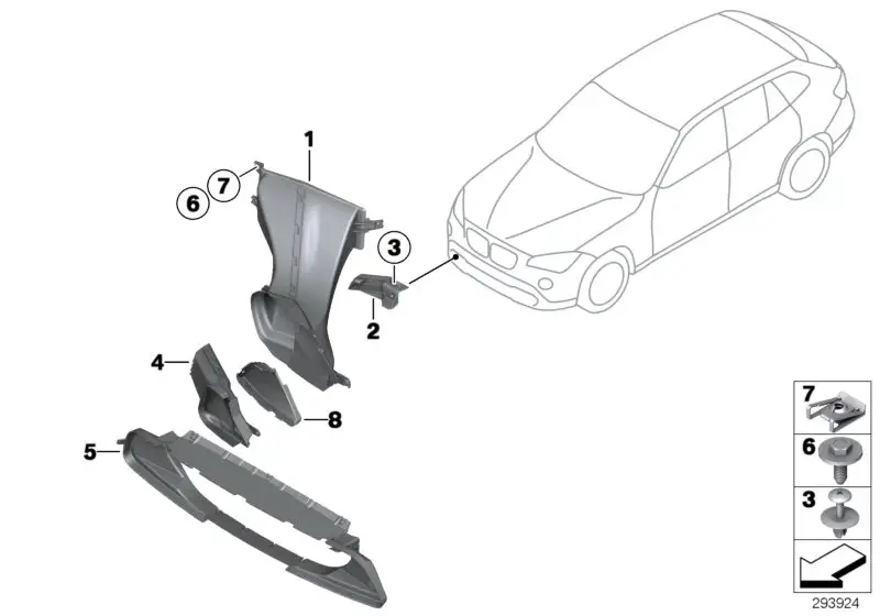BMW Adapter Vorderwand E84 51648049415 - X1 E84