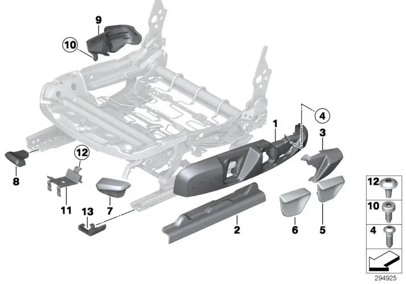 BMW Abdeckkappe Sitzschiene aussen links F20 F21 F22 F23 F30 F31