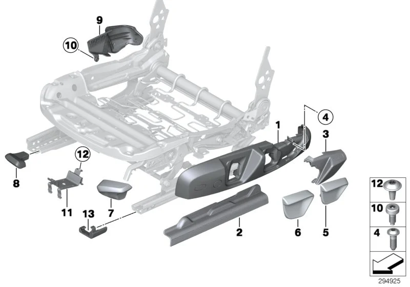 BMW Blende Sitz innen rechts F20 F21 F22 F23 F30 F31 F32 F34 F36 F80 F82 F87 F87N 52107293624