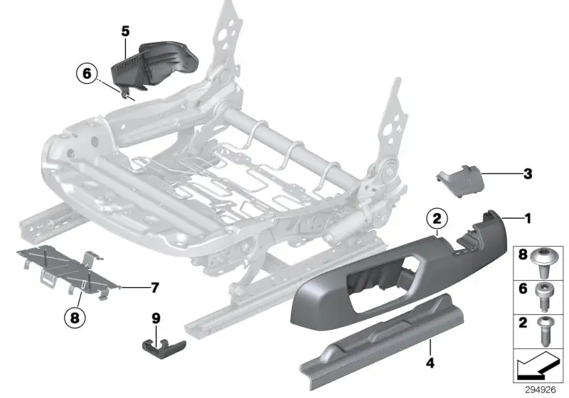 BMW Blende Sitz aussen rechts F20 F21 F22 F23 F30 F31 F32 F34 F36