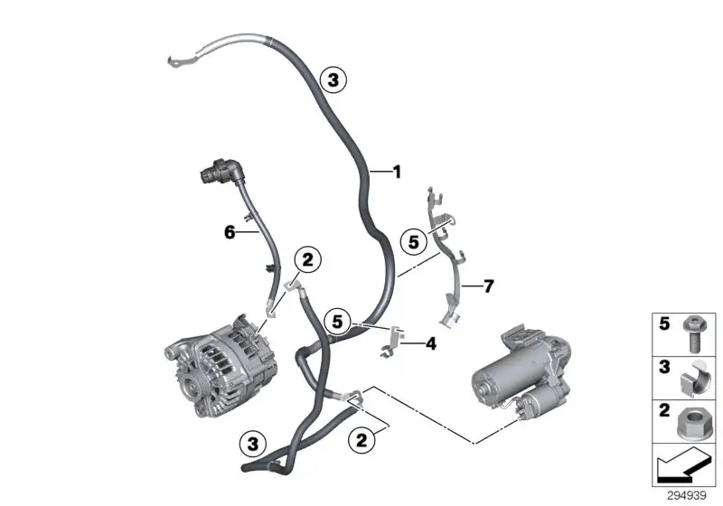 BMW Kabel Generator-Anlasser-Stützpunkt B+ E70 E71 12427807802