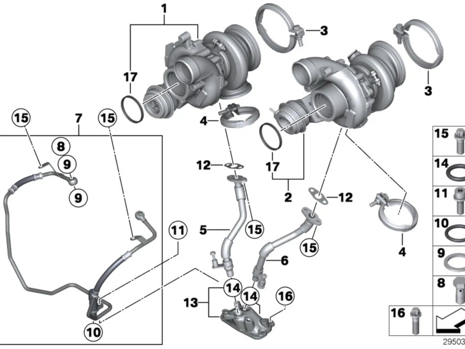 BMW V-Bandschelle E70 E71 E72 F01 F02 F04 F06 F07 F10 F11 F12 F13 F15 F16 F85 F86 G05 G07 G11 G12 G30 11657620507