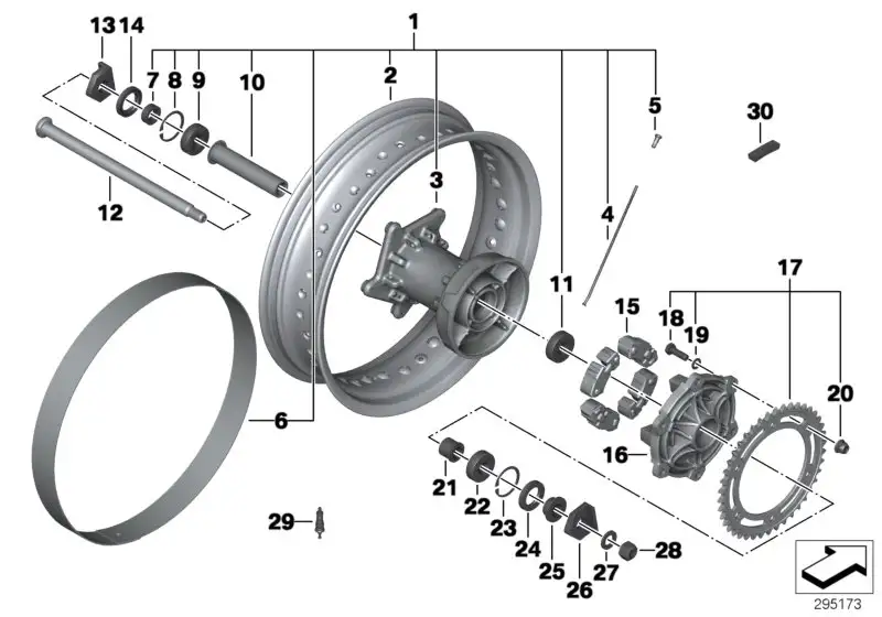 BMW Speiche hinten K72 K75 36317719729 - Bildposition 04