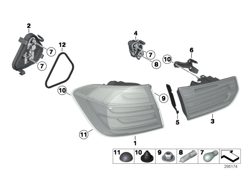 BMW Lampenträger Heckleuchte Heckklappe li F31 F80 63217313059