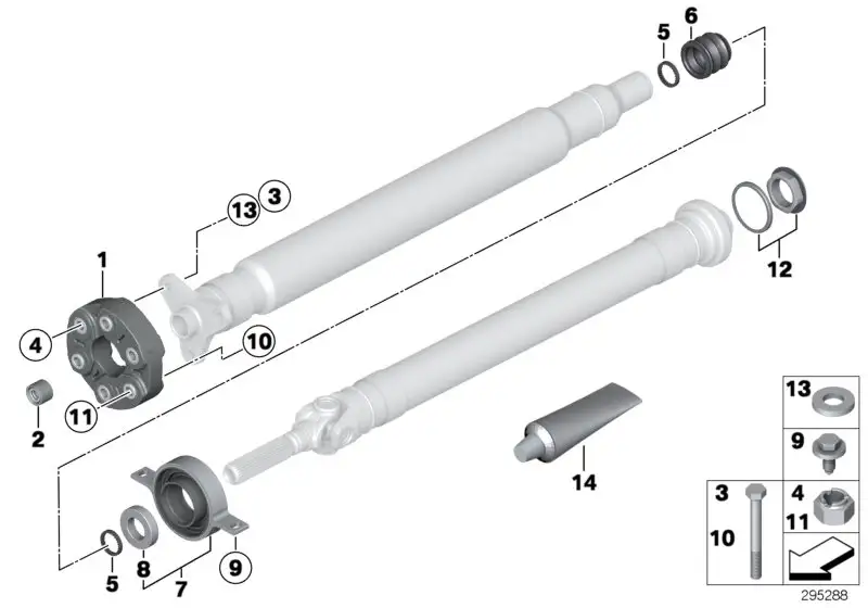 BMW Mittellager Aluminium E81 E82 E84 E87 E88 E90 E91 E92 E93 F30