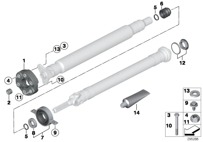BMW Mittellager Aluminium E70 E71 E72 F15 F16 F25 F26 26127558745