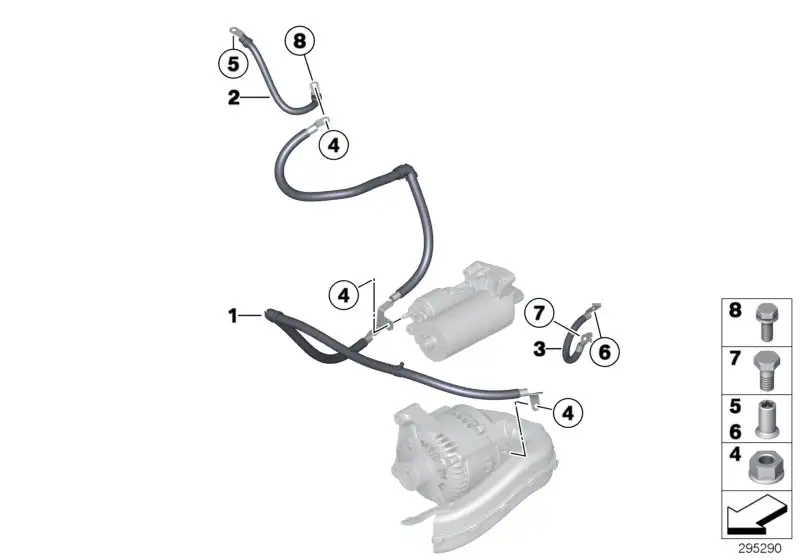 BMW Kabel Generator-Anlasser-Stützpunkt B+ F20 F21 F31 F32 F33 F3