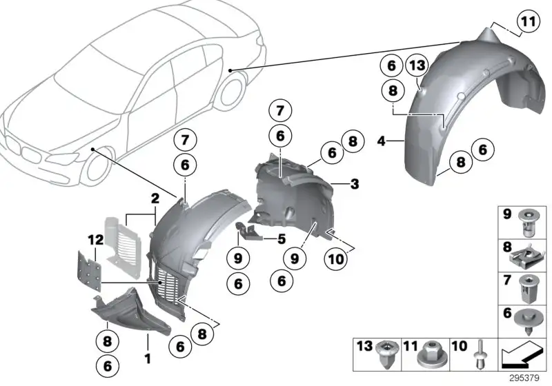 BMW Abdeckung Radhaus Vorderteil vorn li. F01 F02 51717302377