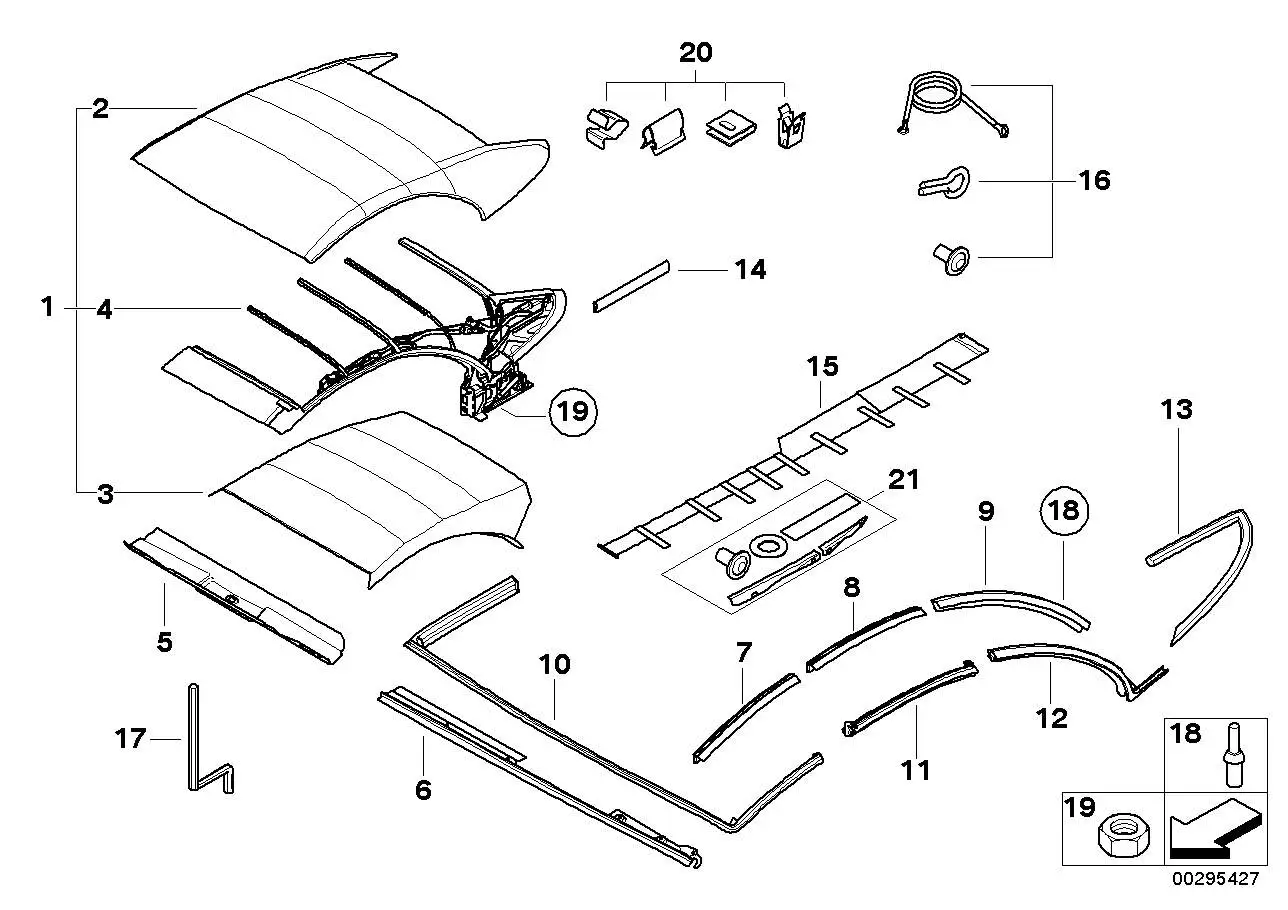 BMW Bezug Verdeck E64 54347154654