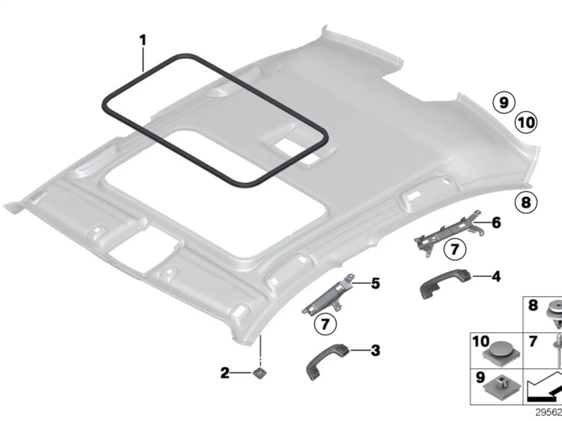 BMW Haltegriff hinten rechts F10 F11 F20 F21 F25 F30 F31 F34 F80 F90 F95 F97 G01 G05 G07 G11 G12 G16 G20 G21 G30 G31 G32 51167464442